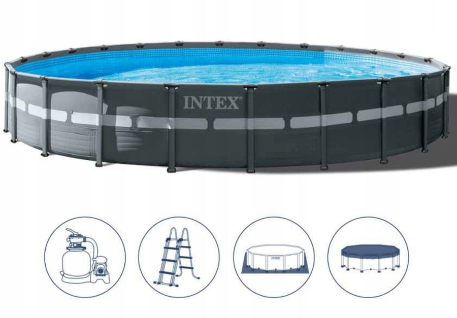 مجموعة حمام سباحة Intex Ultra Frame مقاس 7.32 متر × 1.32 متر ZX-26340