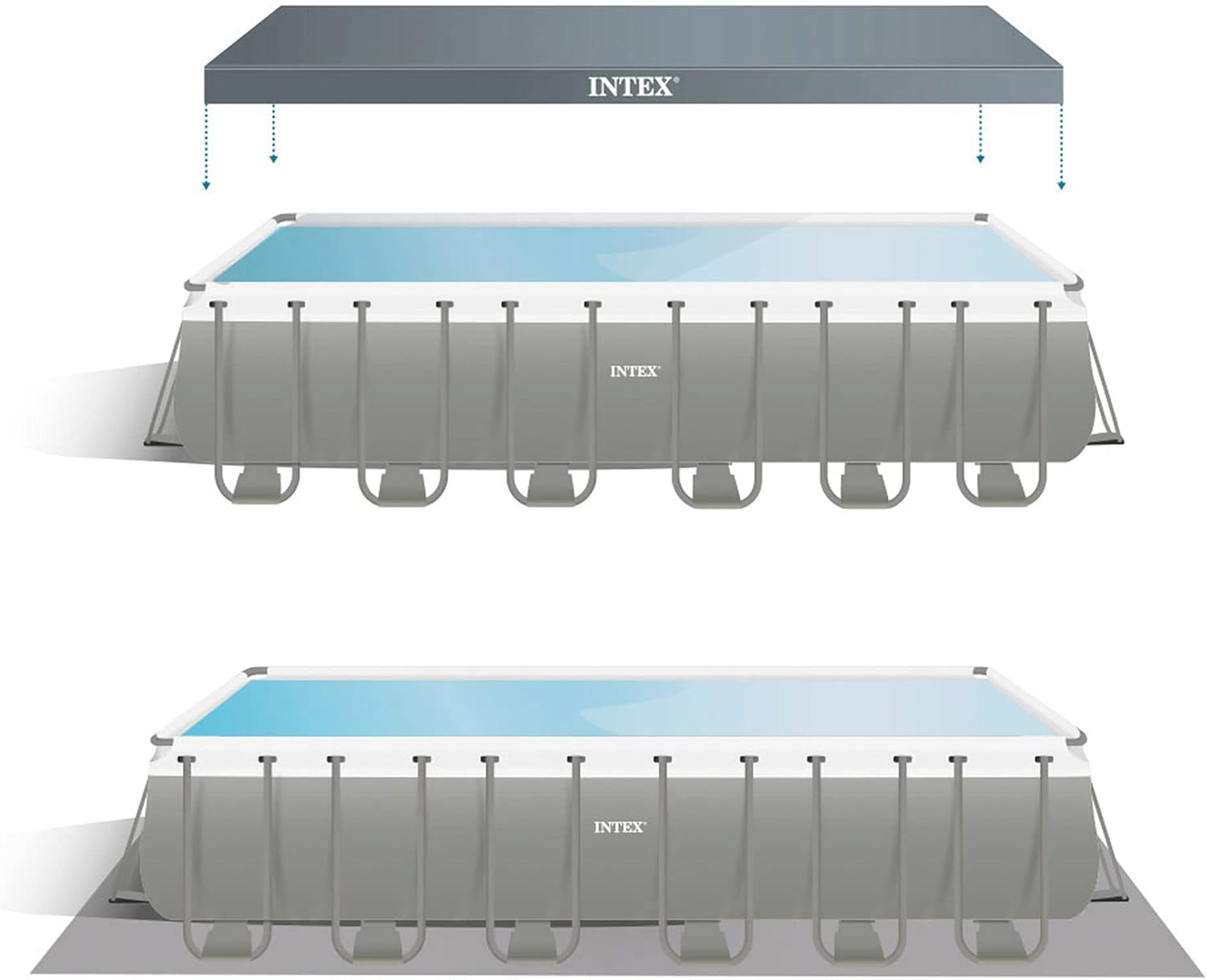 Intex Ultra Rectangular Frame Pool 24ft 7.32mx3.66mx1.32 - Colorland Toys