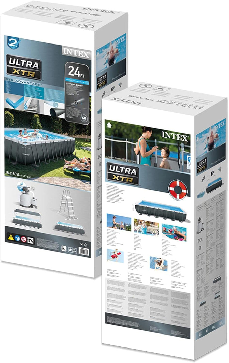 حوض سباحة مستطيل الشكل من إنتكس، 24 قدمًا، 7.32 مترًا × 3.66 مترًا × 1.32 مترًا  — image 7