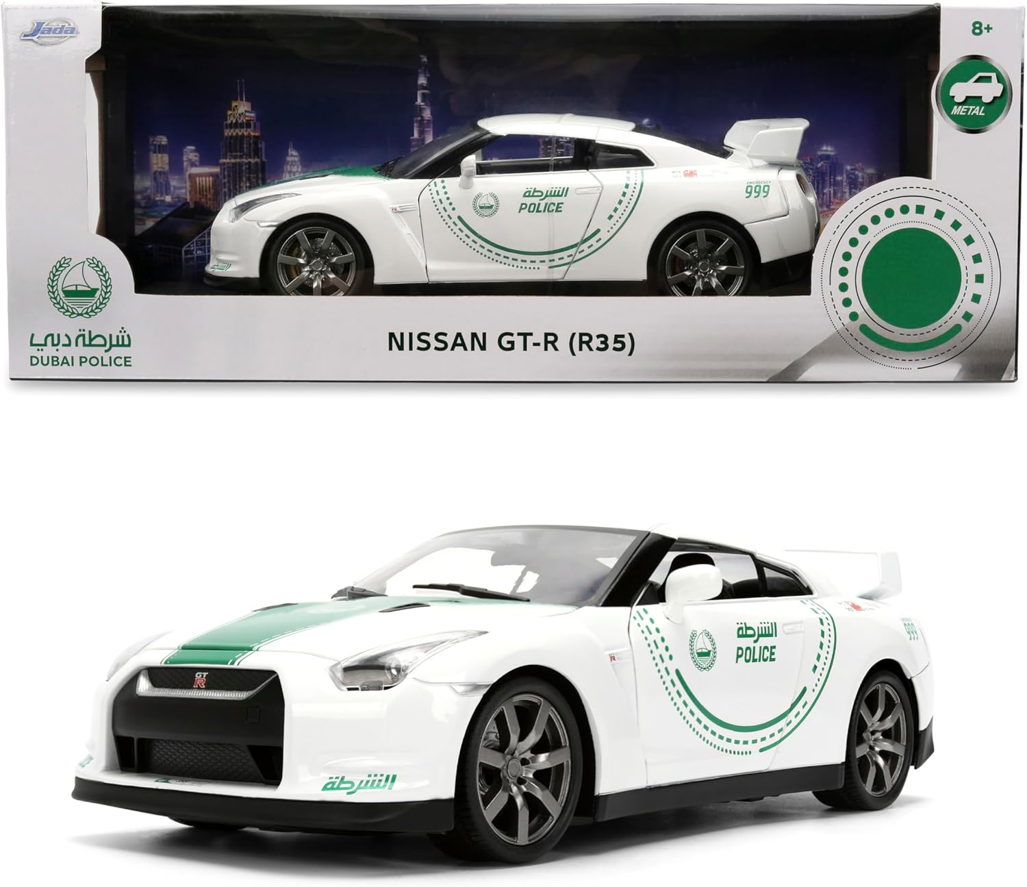 Jada Dubai Police 2009 Nissan GR-R 1:18 9337030314R00 - Colorland Toys