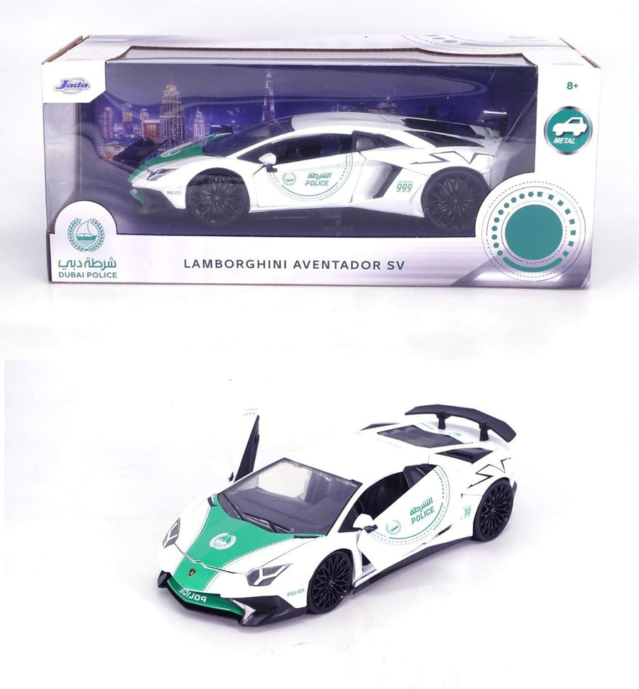 Jada Dubai Police 2017 Lamborghini Aventador SV Car Scale 1:24 — image 1