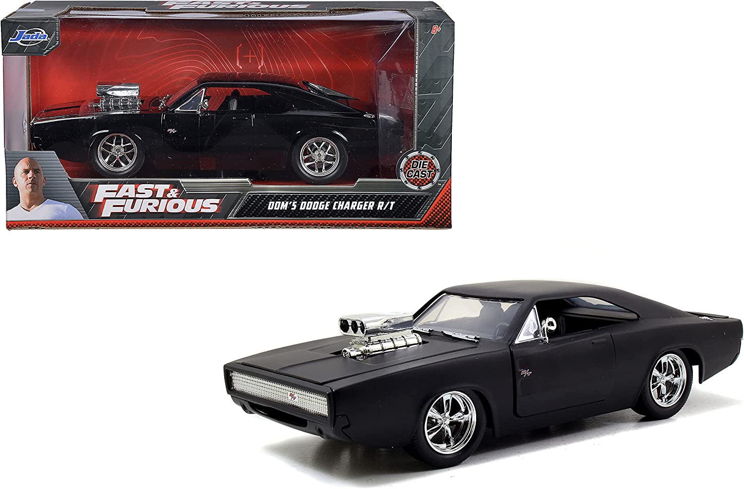 Jada Fast & Furious 1:24 Matte Black 1970 Dodge Charger 253203012 - Colorland Toys