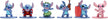 Jada Toys Set of 6 Metal Stitch Figures 4 cm Diorama Display