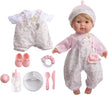 JC Toys Berenguer Boutique 38cm Pink Baby Doll with Elephant Theme