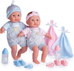 JC Toys Berenguer Boutique Soft Body 38cm Blue Baby Doll Set