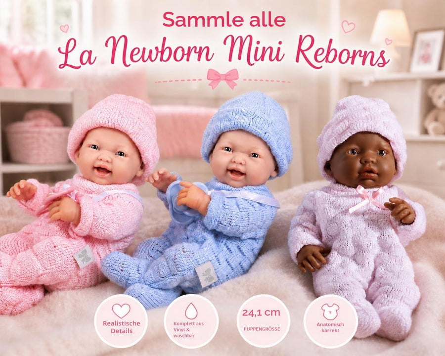 JC Toys Mini La Newborn Boutique 9.5" Real Girl Baby Doll - Pink — image 3