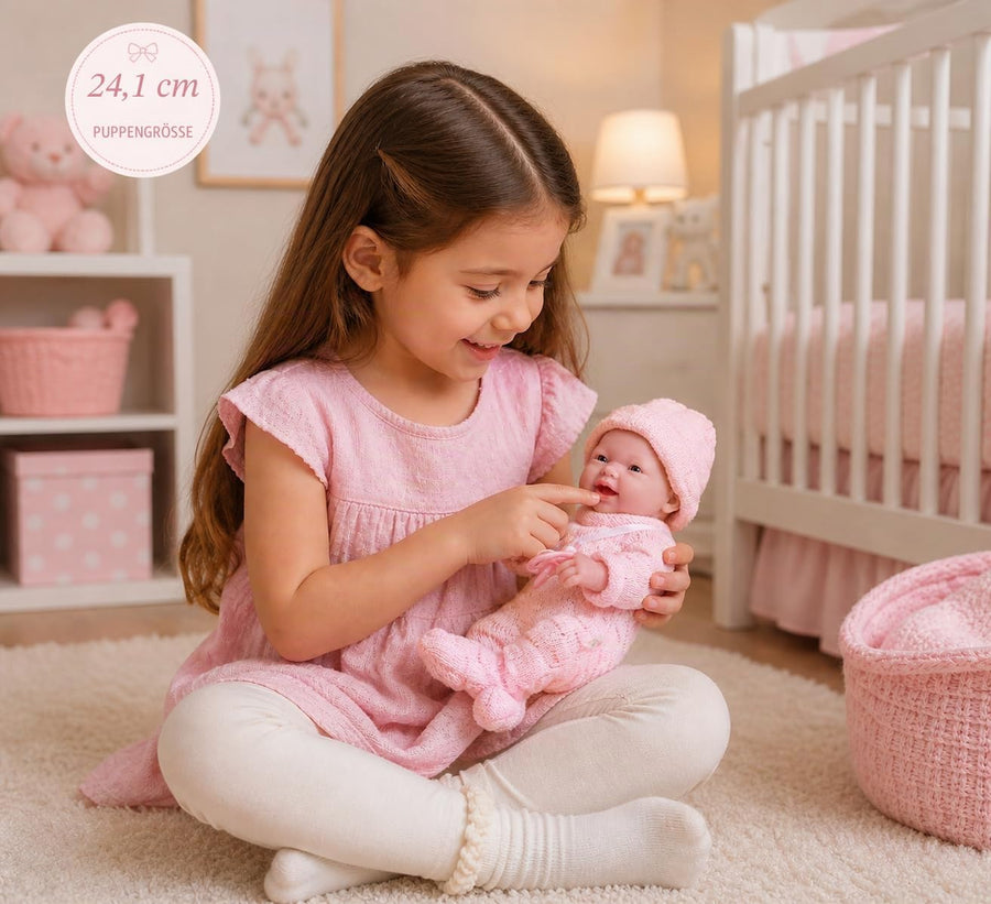JC Toys Mini La Newborn Boutique 9.5" Real Girl Baby Doll - Pink — image 2