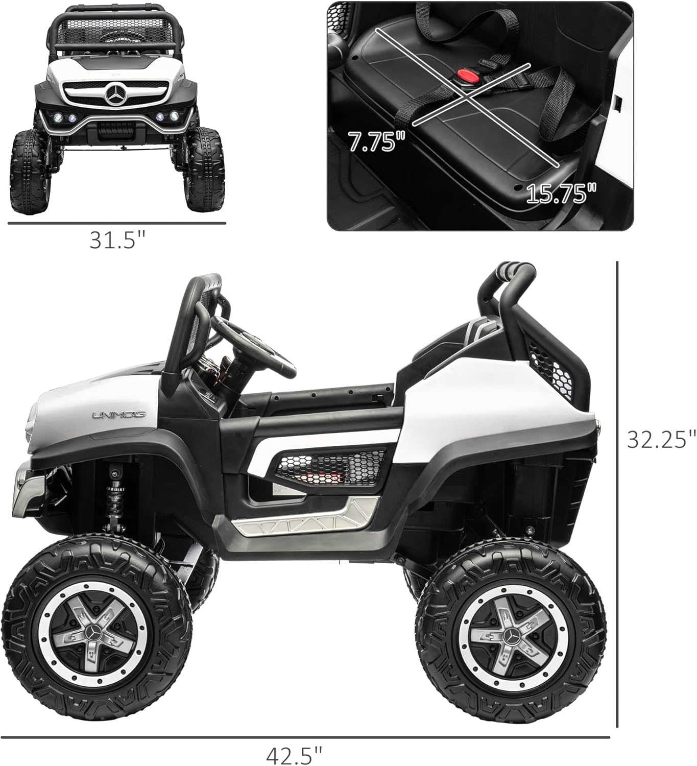 Jeep Benz Unimog Small White 2M SMBJL199 - Colorland Toys