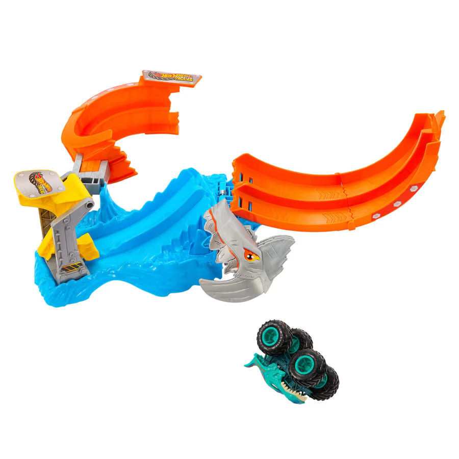 Hot Wheels Monster Trucks Corkscrew Shark Smash JFR08 - Colorland Toys