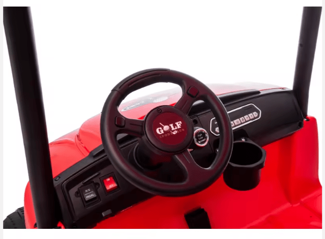 JS390 Electric Kids Golf Cart Ride-On with Remote | Red | 1-6 Years — image 5