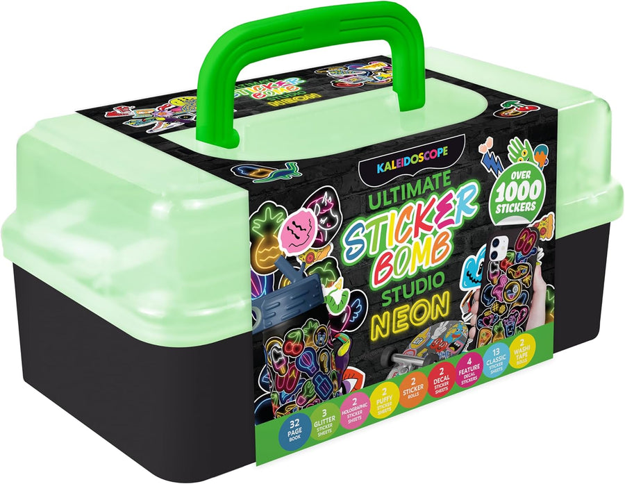 Kaleidoscope Sticker Bomb Studio Neon – 600+ Neon Stickers for Kids 8-12