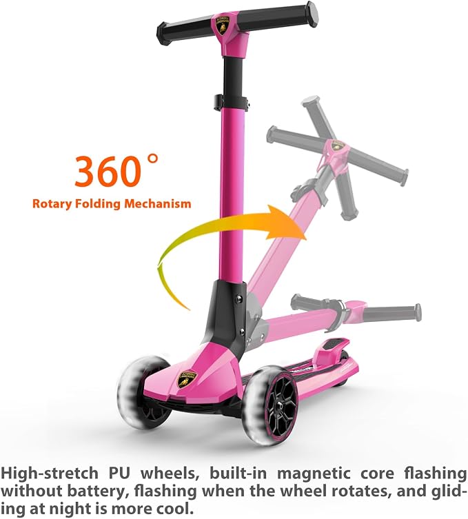 Kick n Roll Lamborghini 3 Wheel Kids Scooter Pink L1/1 — image 4