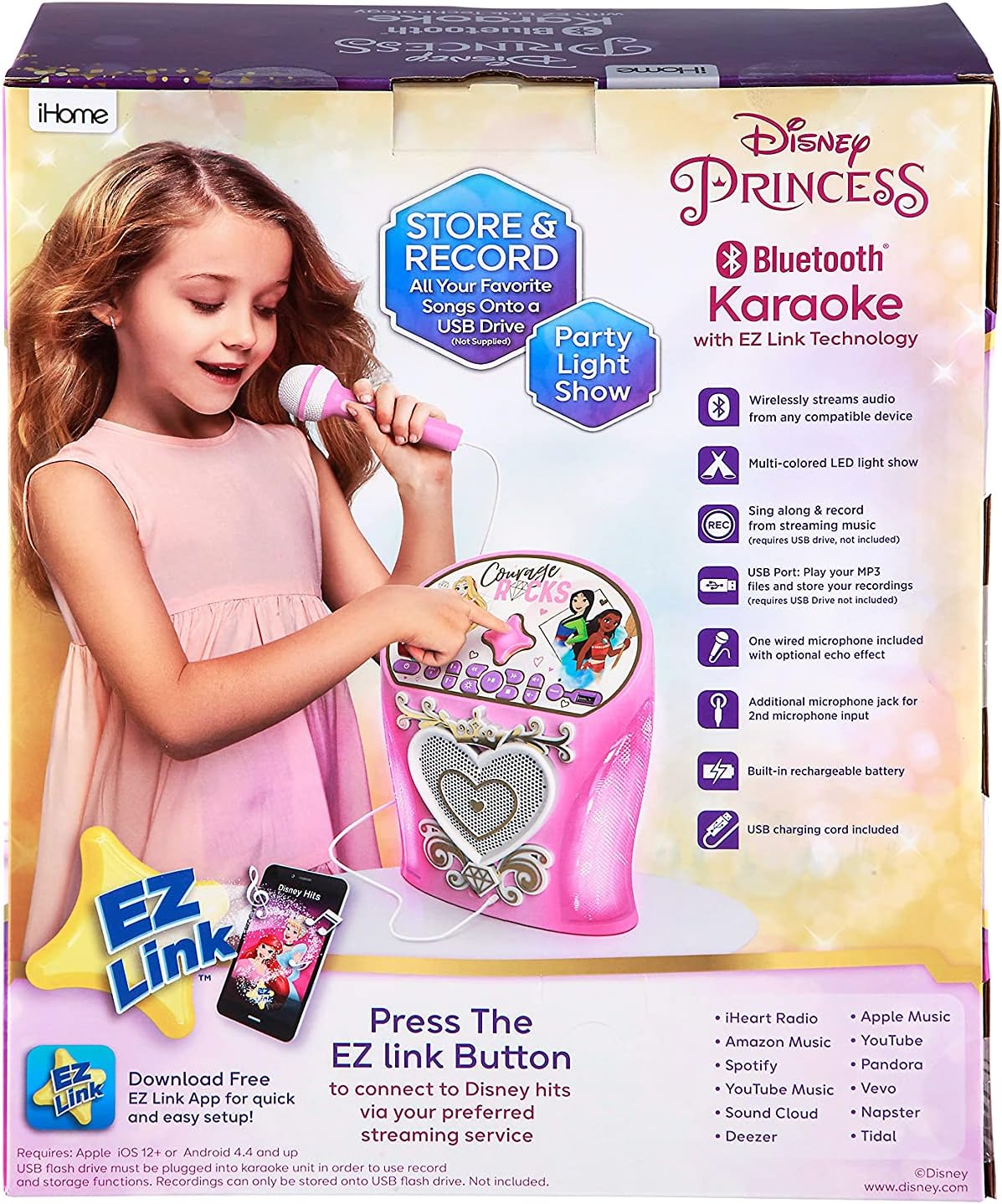 Kiddesigns Disney Princess Bluetooth MP3 Karaoke with Microphone KD-DP-554 — image 5