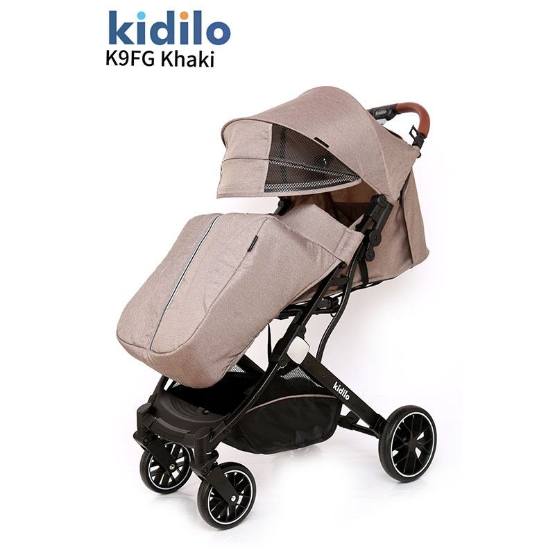 Kidilo K8F Luxury Foldable 3-in-1 Baby Stroller, Lightweight, Black - Colorland Toys