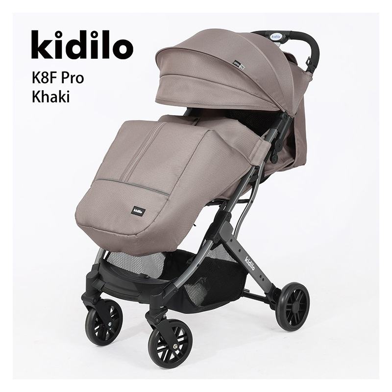Kidilo K8F Luxury Foldable 3-in-1 Baby Stroller, Lightweight, Black - Colorland Toys