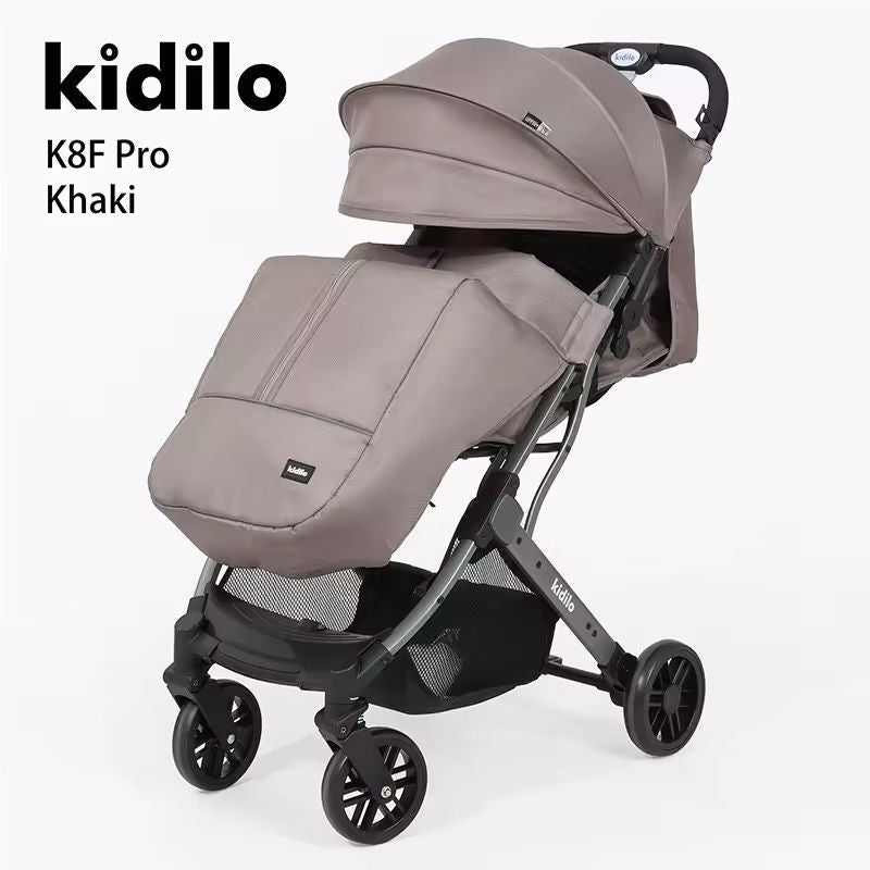 Kidilo K8F Luxury Foldable 3-in-1 Baby Stroller, Lightweight, Black - Colorland Toys