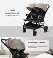 Kidilo LB100 Luxury Twin Lightweight Aluminum Twin Stroller black
