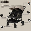 Kidilo LB100 Luxury Twin Lightweight Aluminum Twin Stroller black