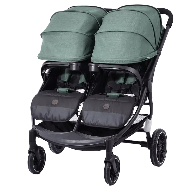 Kidilo LB100 Luxury Twin Lightweight Aluminum Twin Stroller black - Colorland Toys