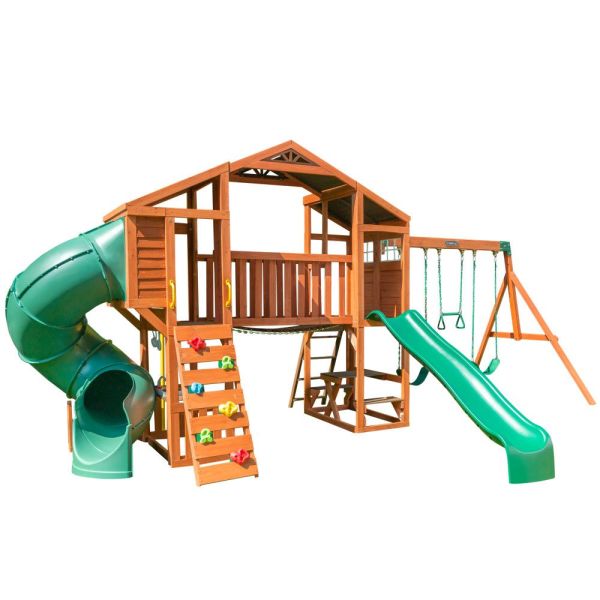 Kidkraft Boulder Bluff 2-in-1 Wooden Swing Set F29315 - Colorland Toys