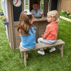 KidKraft Forestview II Wooden Outdoor Playhouse with Doorbell, Bench & Kitchen | Colorland Toys - Colorland Toys