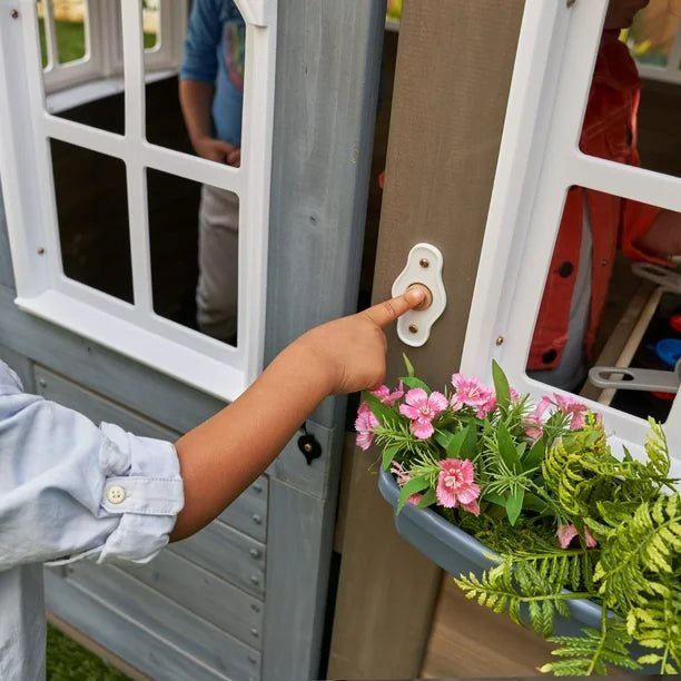 KidKraft Forestview II Wooden Outdoor Playhouse with Doorbell, Bench & Kitchen | Colorland Toys - Colorland Toys