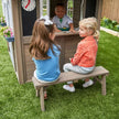 KidKraft Forestview II Wooden Outdoor Playhouse with Doorbell, Kitchen & Bench