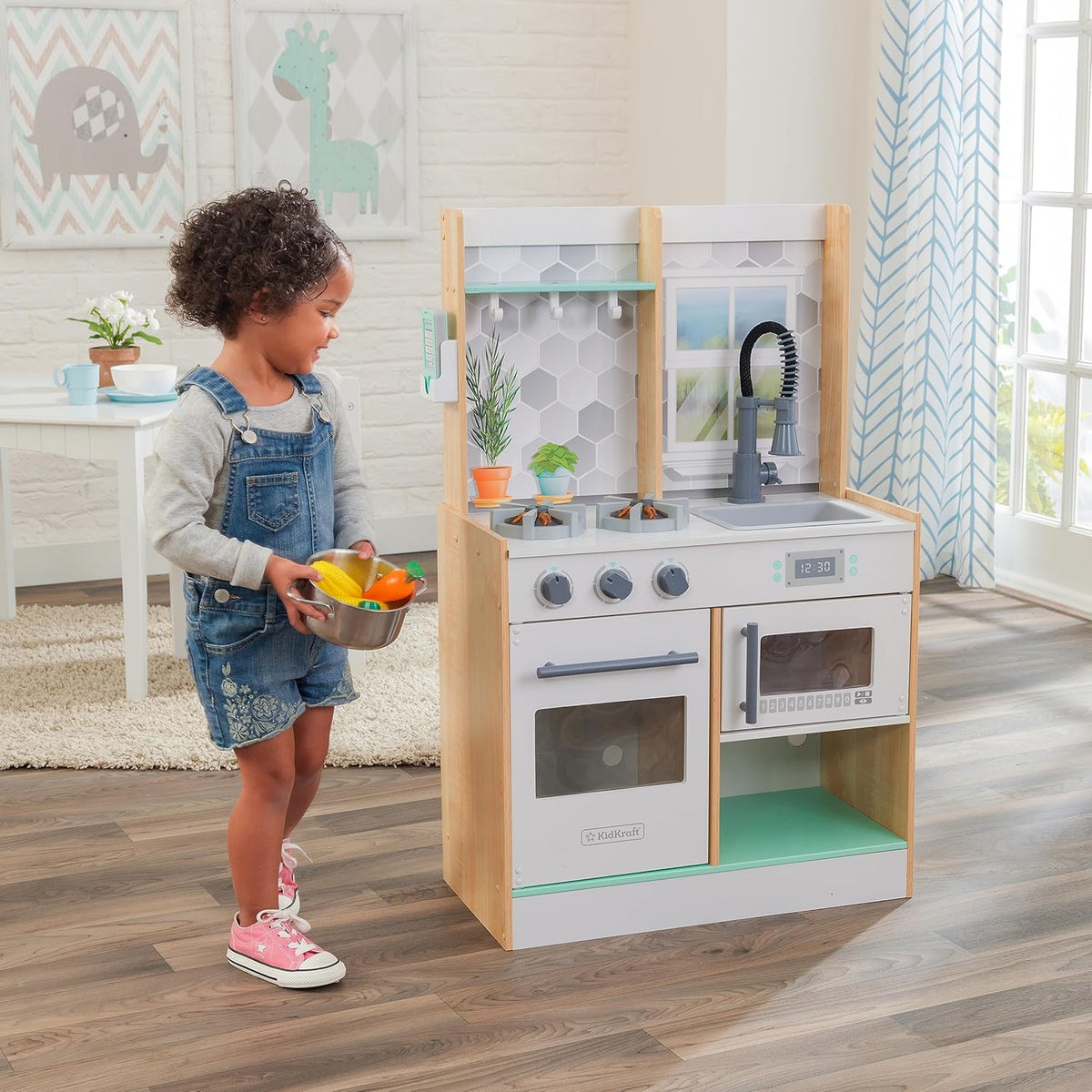 Kidkraft Let's Cook Wooden Play Kitchen - NATURAL COLOR — image 4
