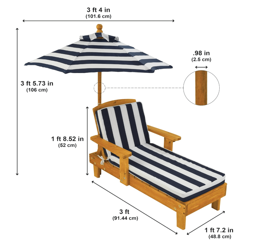 Kidkraft Outdoor Chaise w/ Umbrella 105 — image 6