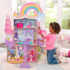 Kidkraft Rainbow Dreamers Unicorn Mermaid Dollhouse with EZ Kraft Assembly™ - Colorland Toys