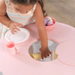 KidKraft Round Storage Table & 2 Chair Set - White & Pink