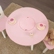 KidKraft Round Storage Table & 2 Chair Set - White & Pink