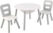 Kidkraft Round Storage Table And 2 Chair Set - Gray/White 26166
