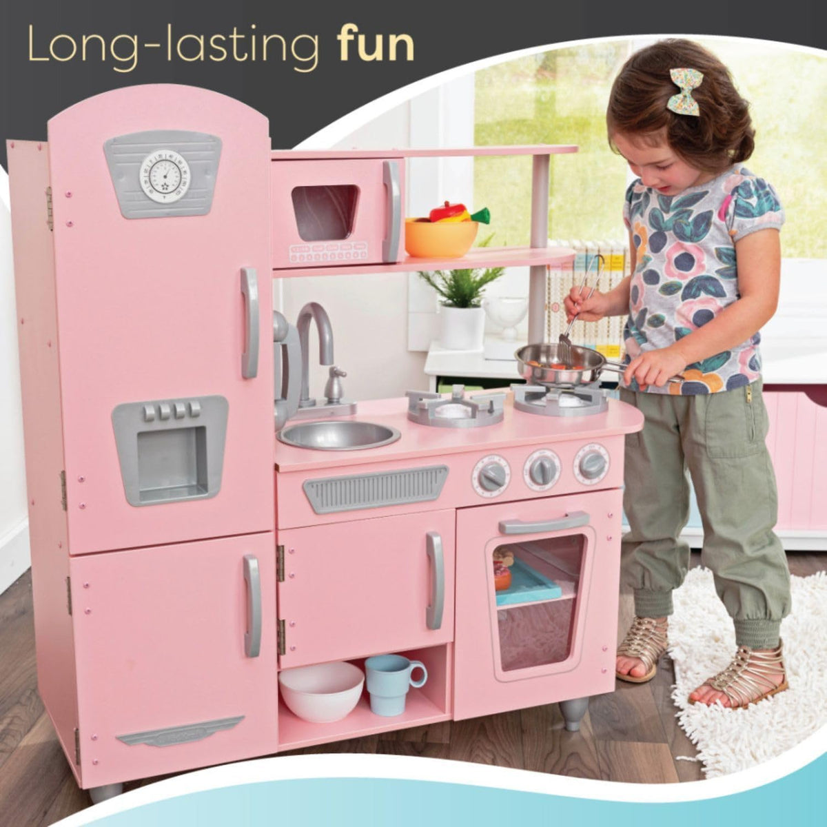 Kidkraft Vintage Play Kitchen Pink 53179 — image 2