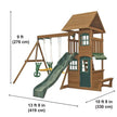 KidKraft Windale Fort Wooden Swing Set with Slide & Swings