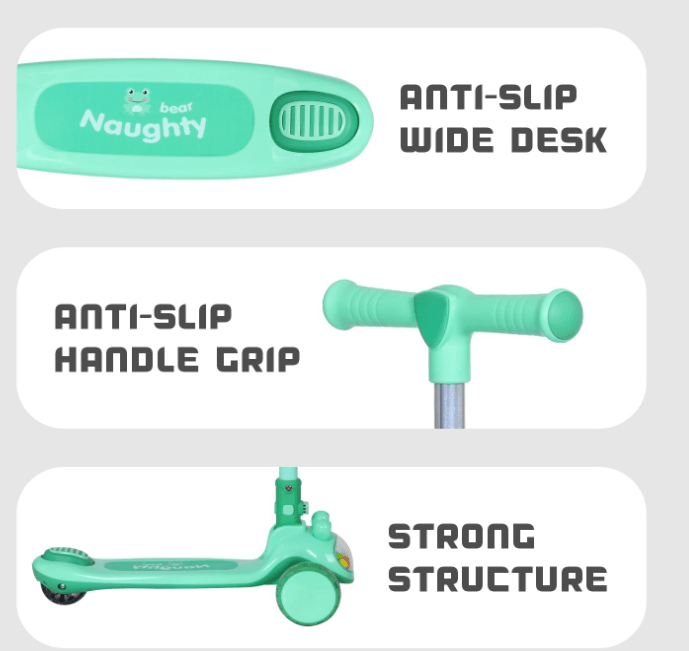 Kids 3 - Wheeled Scooter Green 103 - 39 - Colorland Toys