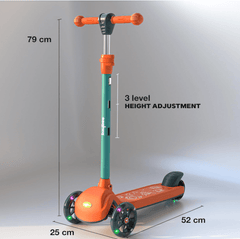 Kids 3 - Wheeled Scooter Orange 103 - 39 - Colorland Toys