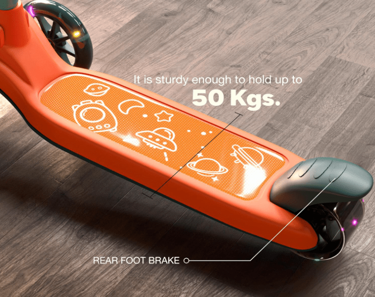 Kids 3 - Wheeled Scooter Orange 103 - 39 - Colorland Toys