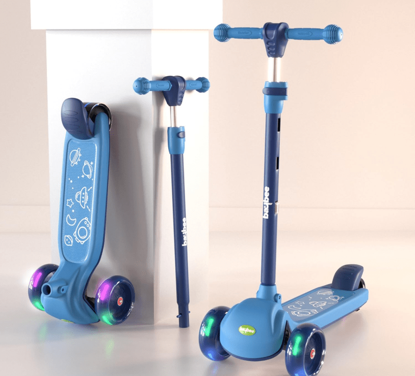 Kids 3 - Wheeled Scooter with Lights Blue 103 - 34 - Colorland Toys