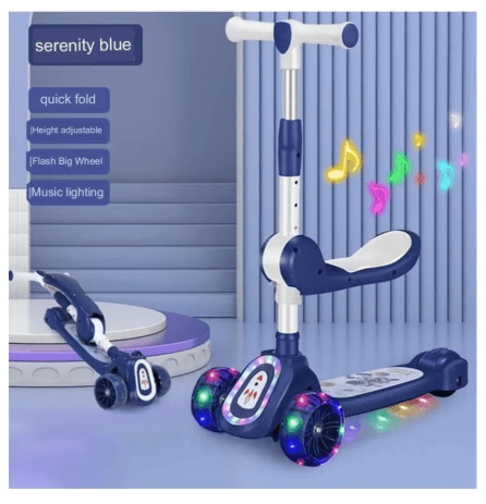 Kids 3 - Wheeled Scooter with Lights Blue 103 - 49 - Colorland Toys