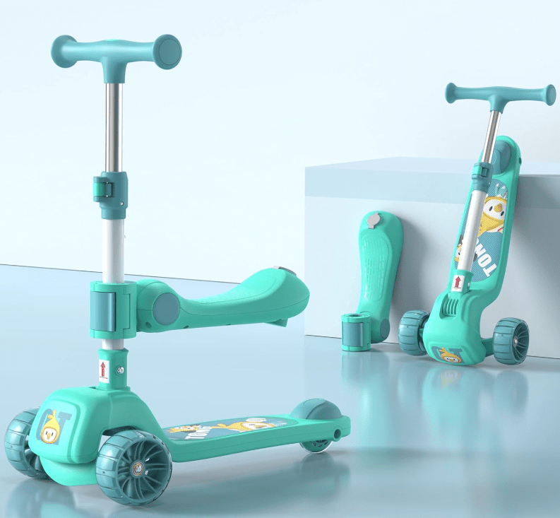 Kids 3 - Wheeled Scooter with Lights Green 103 - 34 - Colorland Toys