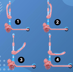 Kids 3 - Wheeled Scooter with Lights Pink 103 - 34 - Colorland Toys