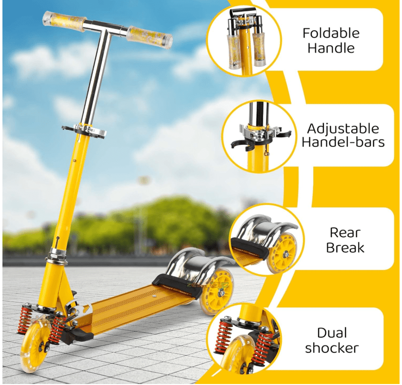 Kids 3-Wheeled Scooter Yellow 103-39 — image 3