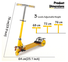 Kids 3 - Wheeled Scooter Yellow 103 - 39 - Colorland Toys