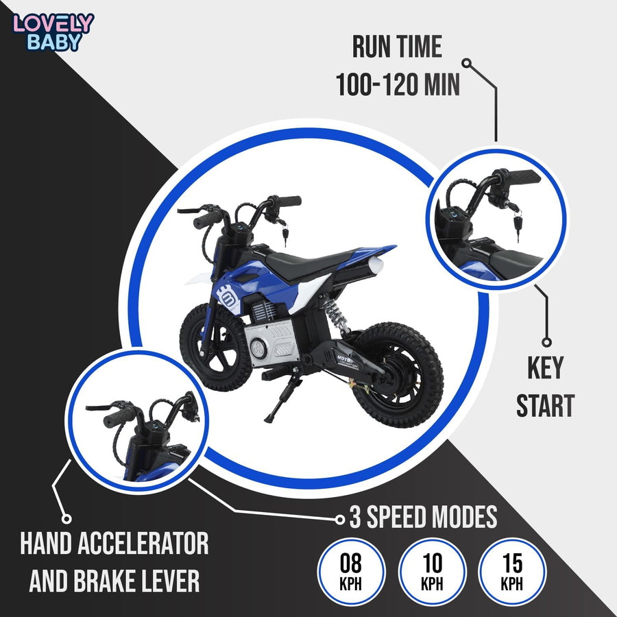 Kids Electric Dirt Bike Blue 24V T10 — image 3