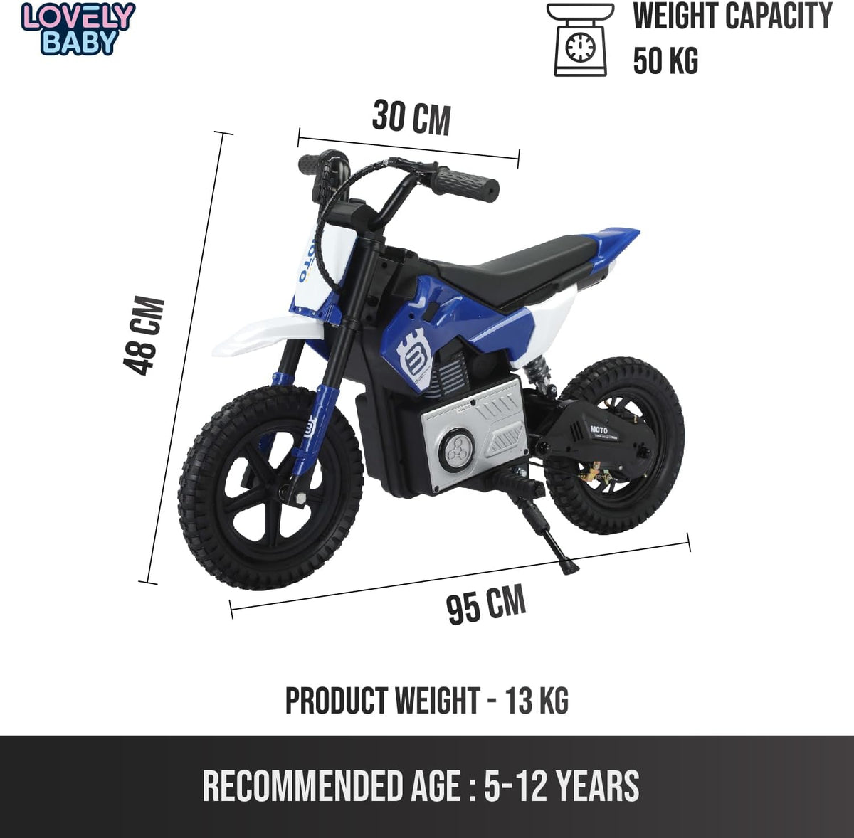 Kids Electric Dirt Bike Blue 24V T10 — image 5