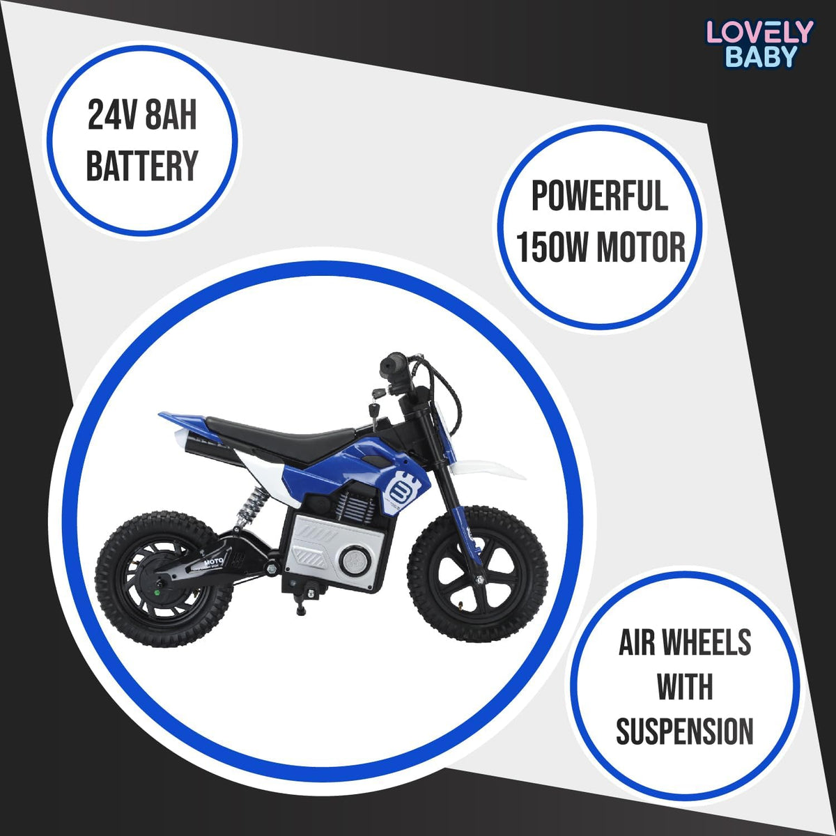 Kids Electric Dirt Bike Blue 24V T10 — image 4