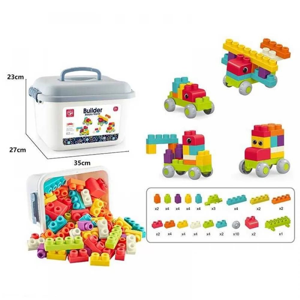 Kids Home Toys Builder Block World With 62 Pcs 188-623A — image 1