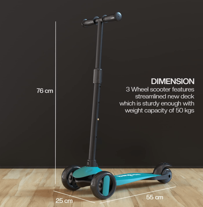 Kids Scooter with Lights Green 103 - 57 - Colorland Toys