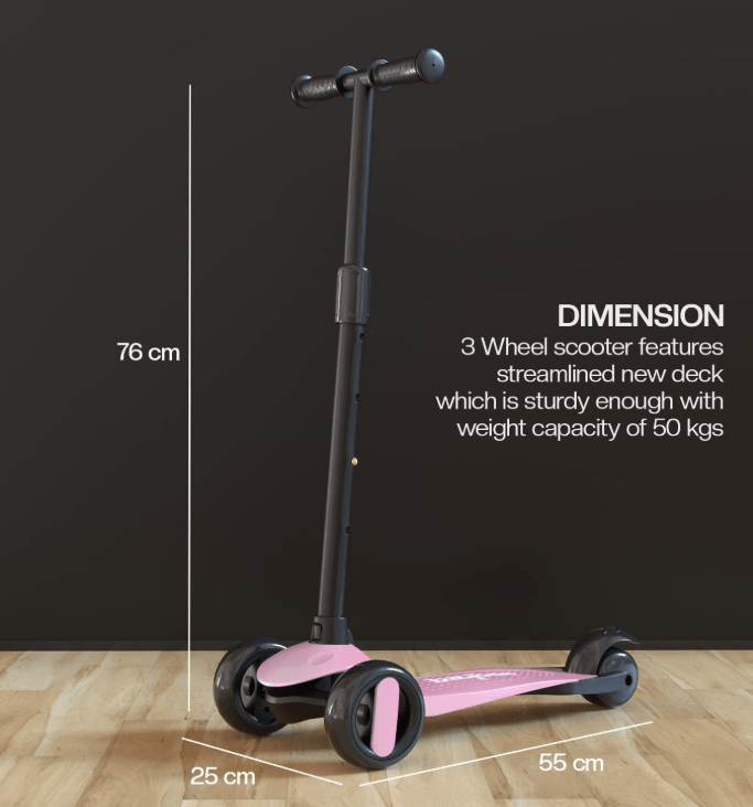Kids Scooter with Lights Pink 103 - 57 - Colorland Toys